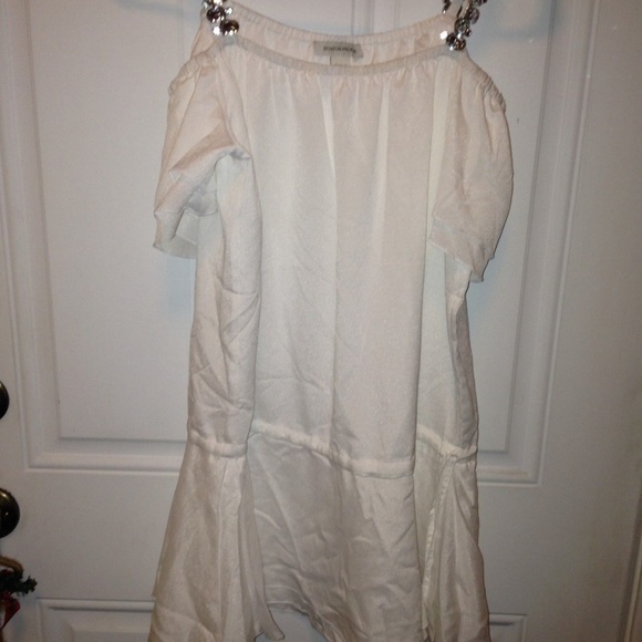 Boston Proper Size 2 Blouse White Off Shoulders - Picture 2 of 7